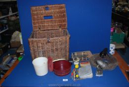 A fishing Basket and contents