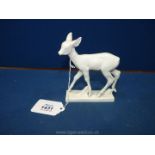 A white Meissen Doe figurine, 4 3/4" high.