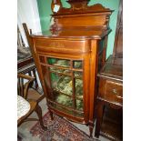 A lovely circa 1900 Mahogany bow fronted china Display Cabinet having a nine pane glazed door