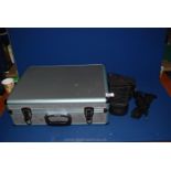 A Centon heavy duty aluminium equipment/camera Case together with an Opex Zoomster Case.