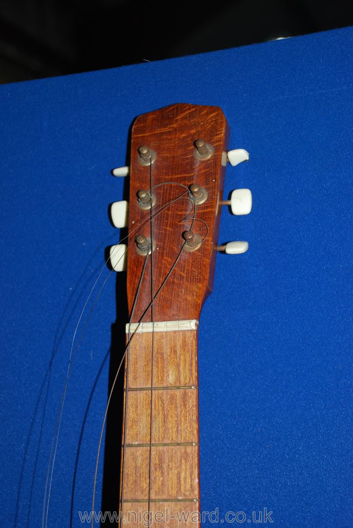 A vintage Hi Spot acoustic Guitar, possibly 1950's, (three broken strings), no case. - Image 2 of 3