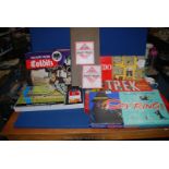 Miscellaneous old board games including a Spears Trek, an old Monopoly game, Waddingtons Spy Ring,