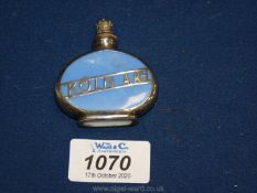 A silver and blue enamel Kohn Cathedral perfume bottle.