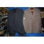 A Roderick Charles charcoal herringbone stripe Suit, 44/46" chest,