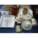 A small quantity of china including Copeland Spode Olympus cup, plates etc,