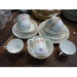 A Heathcote part Teaset including six cups, saucers and tea plates,