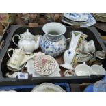 A quantity of china including a Marlborough china teapot, three cups, two saucers and plate,