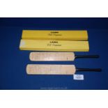 Two miniature presentation Cricket Bats (boxed),