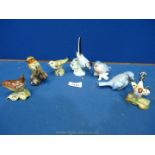 A quantity of miscellaneous china birds including Royal Worcester 'Goldcrest', Beswick 'Wren',