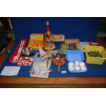A quantity of miscellaneous toys, including marbles, toy yachts, wooden toys etc.