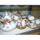 A Royal Albert "Old Country Roses" Tea and Coffee set including six cups each of tea and coffee