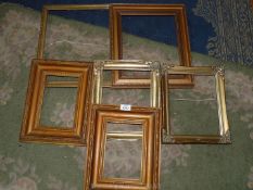 A pair of gilt frames (aperture 9" x 6"), pair of modern gilt frames, 8" x 10",
