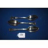 Three Silver Spoons, 2 x London 1817 plus 1809.