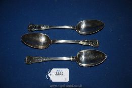 Three Silver Spoons, 2 x London 1817 plus 1809.