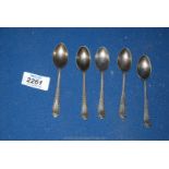 Five Silver teaspoons,