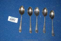 Five Silver teaspoons,