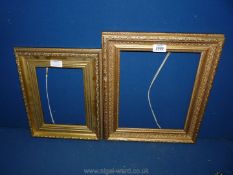 Two ornate gilt Frames, the apertures being 10" x 12" and 9 1/2" x 6 3/4".