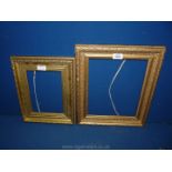 Two ornate gilt Frames, the apertures being 10" x 12" and 9 1/2" x 6 3/4".