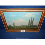 A small Oil on board, entitled verso ''Malvern Hills from Newlands'', signed lower right A.