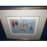 A Peter O' Sullivan signed print 'Aintree, The Race That Never Was, 1983'.