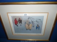 A Peter O' Sullivan signed print 'Aintree, The Race That Never Was, 1983'.