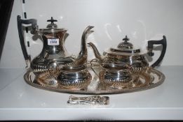 An Alpha plated Viners of Sheffield four piece Tea service including teapot, coffee/hot water jug,