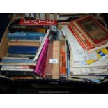 A box of books including Diets, Tanglewood Farm, Maps, etc.