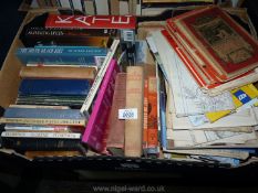A box of books including Diets, Tanglewood Farm, Maps, etc.