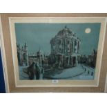 A Print by Richard Guyatt depicting "Radcliffe Camera" inspired by The Guinness Book of Records