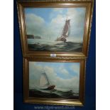 A pair of Philip Marchington Oils on canvas Maritime paintings, both signed lower left,