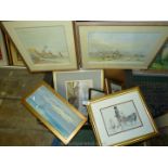 A quantity of Watercolours including Shobdon Barn by Belinda Harvey 1996,