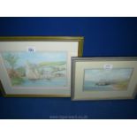 A framed and mounted picture of Church Cove, Cornwall in pastel, signed lower right Anne Garth,