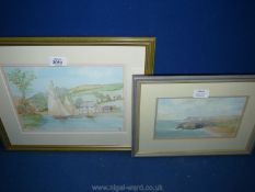 A framed and mounted picture of Church Cove, Cornwall in pastel, signed lower right Anne Garth,