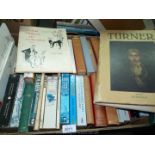 A box of books including Turner, Ivanhoe, Lorna Doone, Tolkien, etc.
