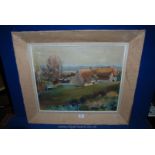An impressionist style Oil of a French village scene, signed H. Clement.