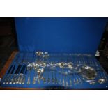 A box of mixed Kings pattern cutlery to include some Walker & Hall, spoons, forks, knives,