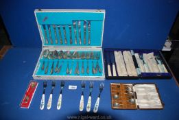 A part canteen of cutlery silver plated, Sheffield England,