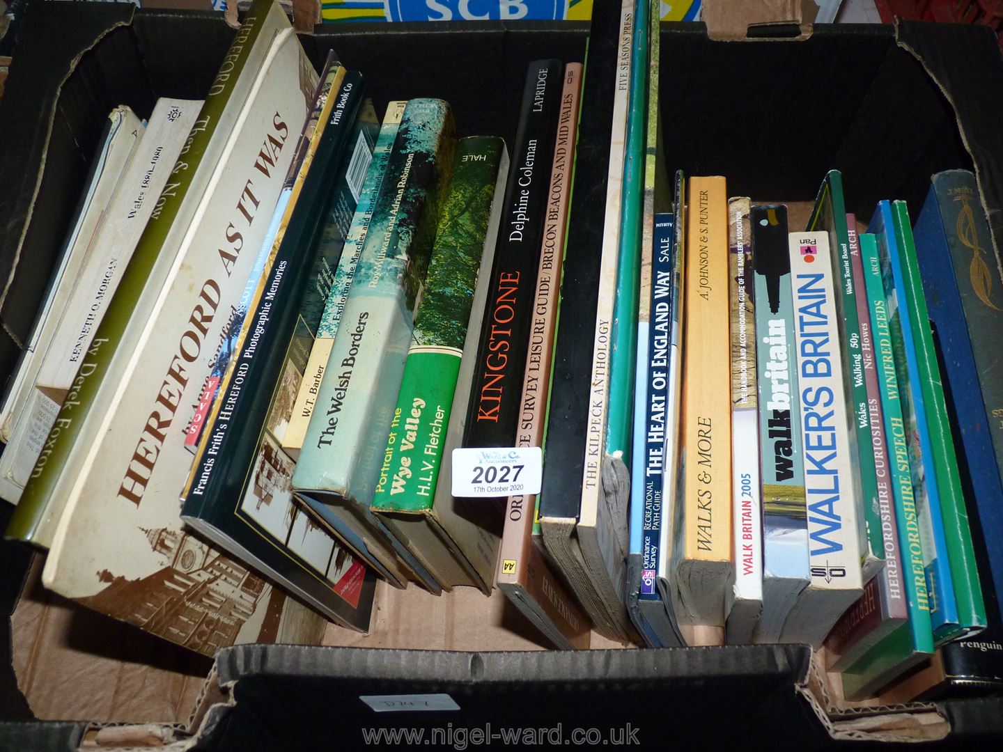 A box of books of local interest including The Wye by A.G.