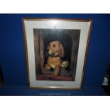A large framed Print of two dogs entitled "Dignity and Impudence", 20 1/2'' x 25''.
