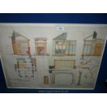A framed set of Drawings for The Proposed Alterations to Chester House,