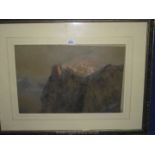 A Pastel of an Alpine Castle by B.J. Donne.