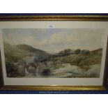 A framed and mounted Watercolour of a waterfall by Albert Proctor, signed lower right.