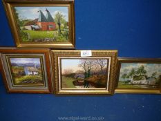 A small quantity of Oil paintings including 'Leigh Sinton' and 'Summer and showers,