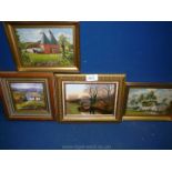 A small quantity of Oil paintings including 'Leigh Sinton' and 'Summer and showers,