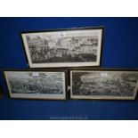 Three framed Etchings: 'Battaglia Di Abensberg IL 20 Aprile 1809',