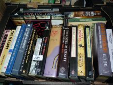 A box of books including Savage Continent, The War in the West, Civil War, etc.