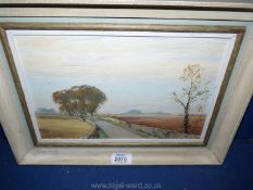 A Victor Coverley Price Oil on board, entitled verso ''A Road through the Cotswolds - autumn'',
