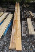Three lengths of 7'' x 2'' x 212'' softwood. (5.