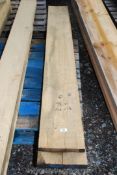 Oak timber 9 3/4'' x 1'' x 83'' long plus 10 1/4'' x 1 1/2'' x 83'' long.