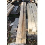 Three lengths of 5'' x 1/2'' Oak timber up to 141'' long plus one at 10 1/2'' x 1/2'' x 148'' and